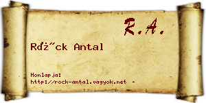 Röck Antal névjegykártya